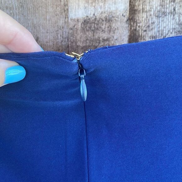 Lauren Ralph Lauren Miralavia Fit & Flare Navy Jersey Stretch Dress- twist waist - Picture 7 of 16